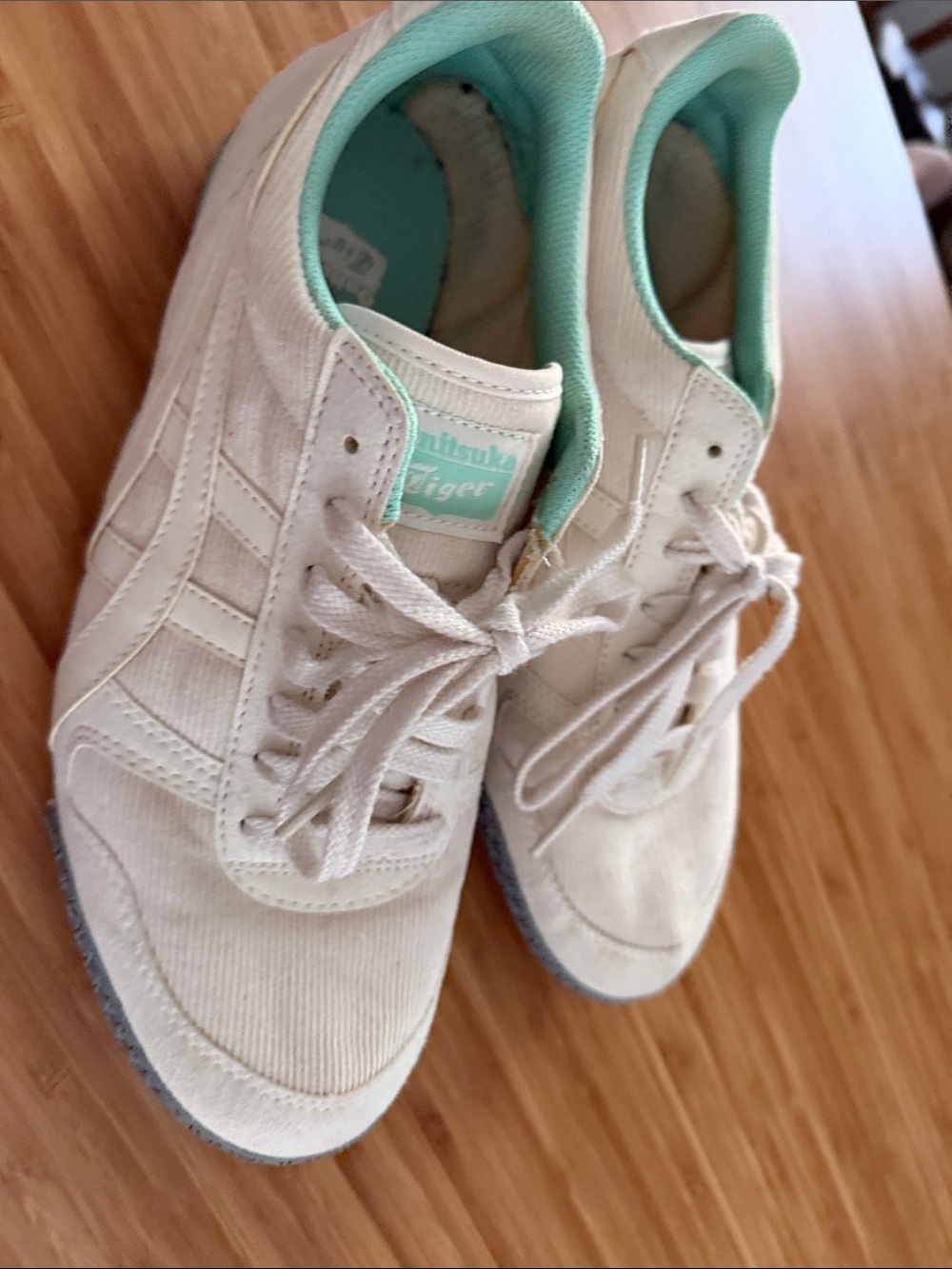 Onitsuka Tiger by Asics Cream Sneakers with Mint Lining